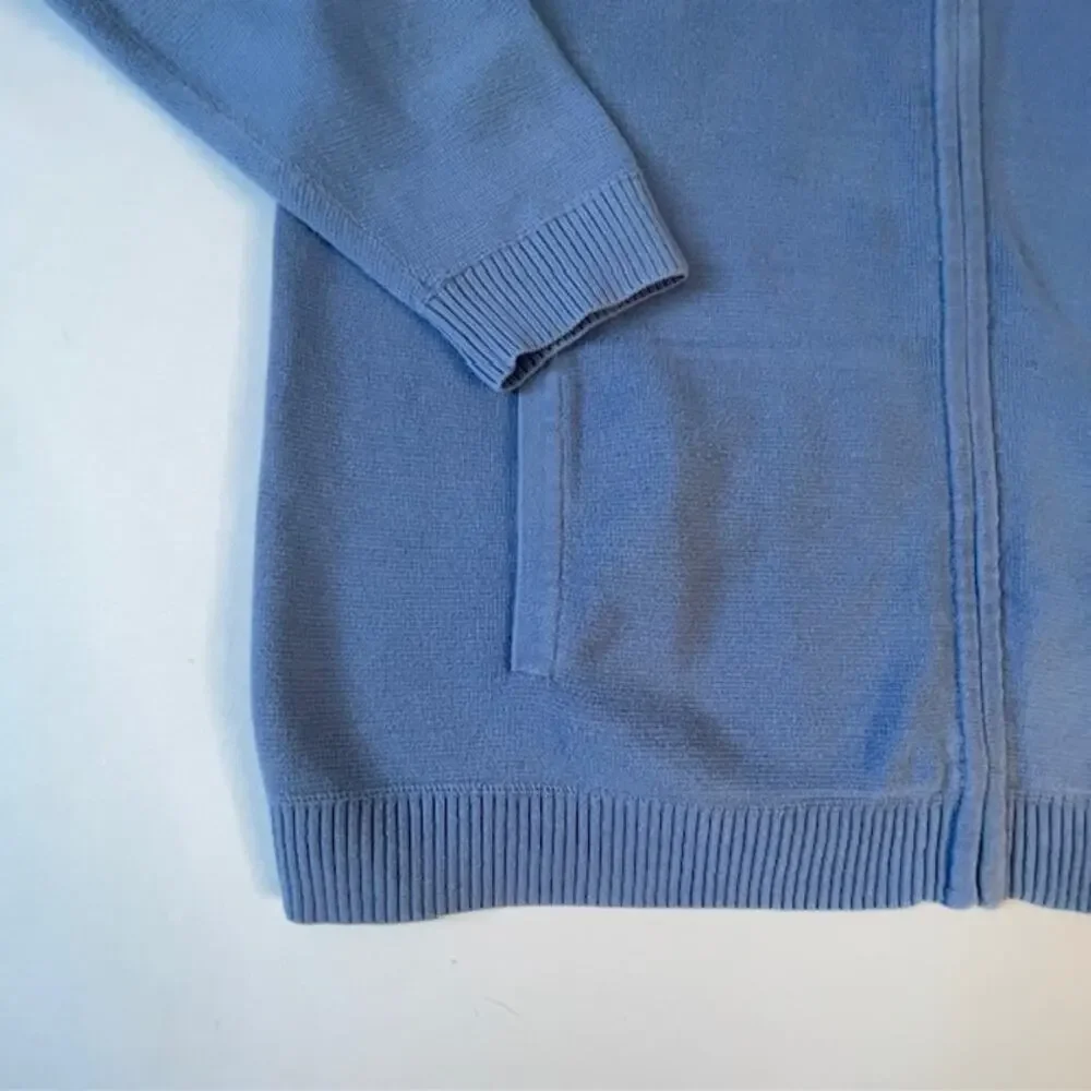 L.L.Bean Men’s Blue Cotton Zip Front Sweater Jacket XL Reg Classic Heritage